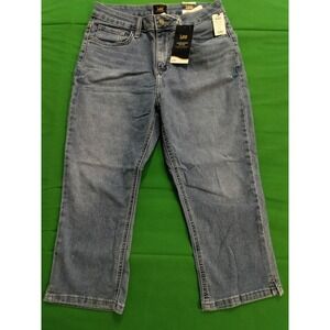 NWT Lee Mid Rise Crop Jeans Size 8M Womens Medium Wash Blue Denim